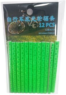 1 Set Fiets Reflecterende Stickers Wiel Spaken Buizen Strip Veiligheidswaarschuwing Licht Reflector Fietsen Fiets Licht Accessoires groen