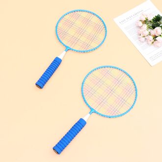 1 Set Gekleurde Badminton Racket Beginner Training Outdoor Sport Speelgoed Badminton Set Voor Outdoor Kinderen Kleuterschool Pla blauw