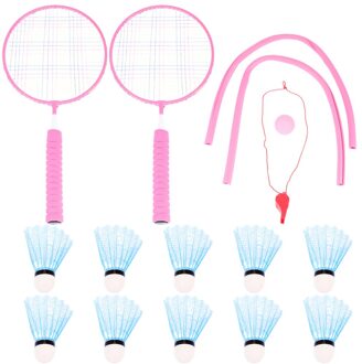 1 Set Gekleurde Badminton Racket Beginner Training Outdoor Sport Speelgoed Badminton Set Voor Outdoor Kinderen Kleuterschool Pla roze