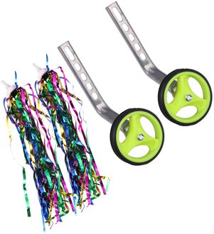 1 Set Gemeenschappelijke Kinderen Fiets Extra Wielen Bike Training Wielen Kinderen Fiets Balance Stabilisator Wielen Met Clip En Lint Fo geel
