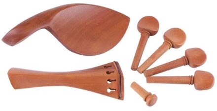 1 Set Jujube Viool Onderdelen Chinrest Drawplates Knop Staartstuk En Haringen Voor 3/4 4/4 Viool Onderdelen & Accessoires