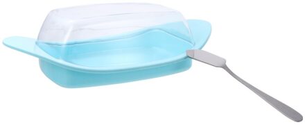 1 Set Kaas Boter Container Schotel Opbergdoos Met Deksel En Scoop Cutter blauw