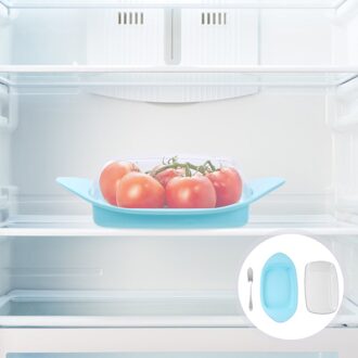 1 Set Kaas Boter Container Schotel Opbergdoos Met Deksel En Scoop Cutter blauw