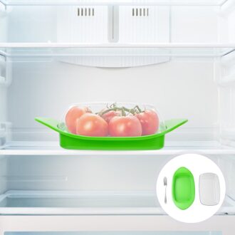 1 Set Kaas Boter Container Schotel Opbergdoos Met Deksel En Scoop Cutter groen