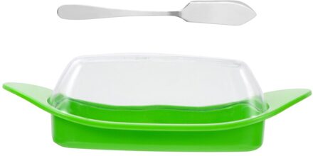 1 Set Kaas Boter Container Schotel Opbergdoos Met Deksel En Scoop Cutter groen