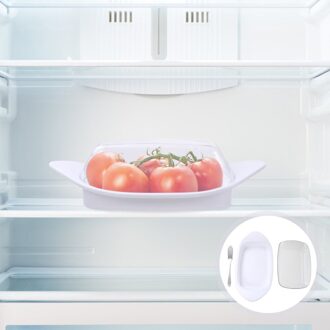 1 Set Kaas Boter Container Schotel Opbergdoos Met Deksel En Scoop Cutter wit