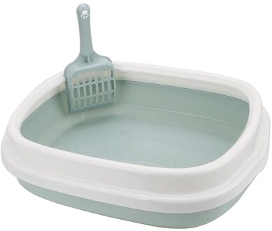 1 Set Kat Hond Lade Met Scoop Anti-Splash Hond Wc Kattenbak Huisdier Wc Ondersteek Uitwerpselen Training zand Kattenbak Blauw / M