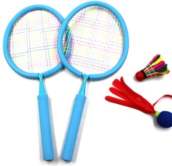1 Set Kids Badminton Rackets Voor Kinderen Rackets Speler Sport Levert Speelgoed W91C Blauw