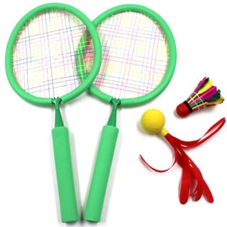 1 Set Kids Badminton Rackets Voor Kinderen Rackets Speler Sport Levert Speelgoed W91C groen