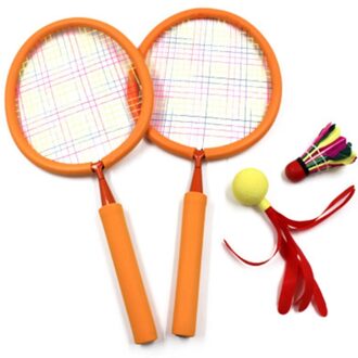 1 Set Kids Badminton Rackets Voor Kinderen Rackets Speler Sport Levert Speelgoed W91C Oranje