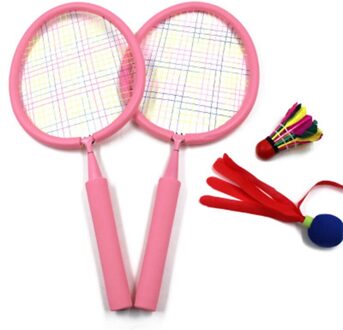 1 Set Kids Badminton Rackets Voor Kinderen Rackets Speler Sport Levert Speelgoed W91C Roze