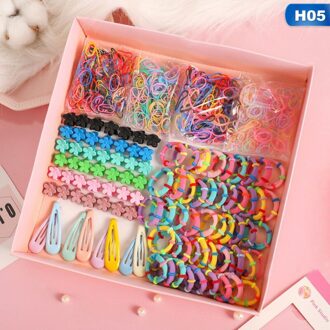 1 Set Kinderen Kleurrijke Nylon Elastische Haarbanden Voor Baby Meisjes Elastiekjes Set Kids 730/870Pcs Paardenstaart houder Haar Clips Kits H05-870stk