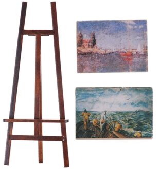 1 Set Kunstenaar Schildersezel Stand & 2 Hout Schilderijen Pictures Mini Kunstenaar Schildersezel Houten Bruiloft Tafel Card Stand Display Houder decoratie