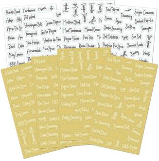 1 Set Label Kruiden Keuken Franse Waterdicht Zwart Wit Voorbedrukte Voedsel Stickers Transparante Keuken Opslag Pantry Stickers