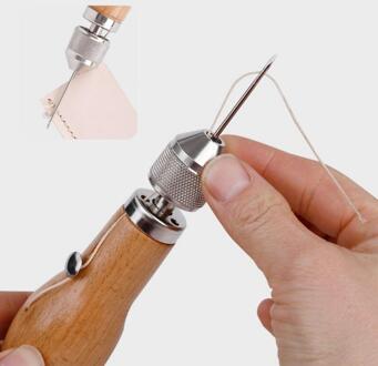 1 Set Lederen Hand Naaimachine Naald Gewaxt Draad Set Leer Stiksels Priem Zeil Canvas Reparatie Stof Diy Craft Stitcher kit