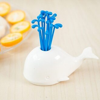 1 Set Leuke Beluga Witte Walvis Keuken Accessoires Koken Fruit Groente Gereedschap Gadgets Voor Party Home Decor Hal Fruit Vork set