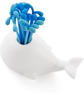 1 Set Leuke Beluga Witte Walvis Keuken Accessoires Koken Fruit Groente Gereedschap Gadgets Voor Party Home Decor Hal Fruit Vork set