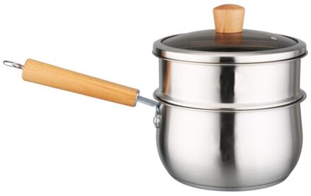 1 Set Melk Stoom Pot Dubbele Laag Roestvrij Staal Multifunctionele Eierkoker Koken Potten 18Cm Enkele Bodem Melk Pan & Dampende Rack