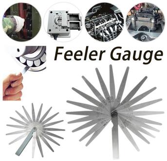 1 Set Metric Voelermaat 17 Blades 0.02-1.00mm Metingen Gereedschap Rvs Opvouwbaar Dikte Gap Filler Voeler meters