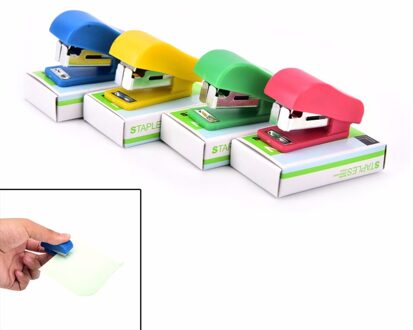 1 Set Mini Nietmachine Plastic Briefpapier Set Kawaii Nietmachine Papier Kantoor Nietjes