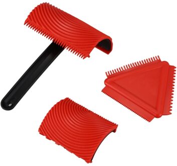 1 Set MS1814 Handheld Houtnerf Tool Art Verf Houtnerf Tool Rode Houtnerf Rubber Roller Houtnerf Tool puller Set