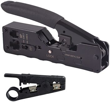 1 SET Netwerk Telecom Krimptang Voor RJ45 RJ11 Cat7 Cat6A Cat5 Modulaire Stekkers Metalen Tang Crimper Combo kit