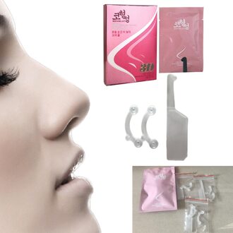 1 Set Nose Up Lifting Shaping Clipper Shaper Bridge Straightening Beauty Neus Clip Corrector Massage Tool 3 Maten Geen Pijn
