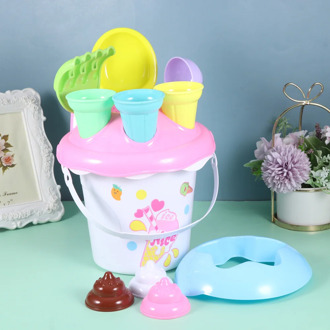 1 Set of Beach Toy Funny Portable Creative Water Toy Bucket Toy Plastic Ice Cream for Boy