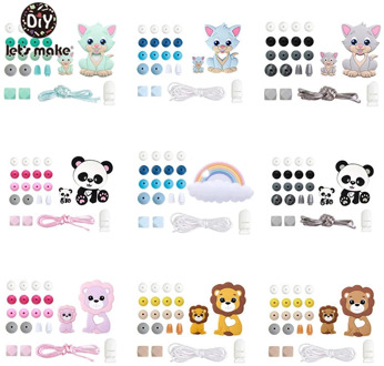 1 set of silicone beads food grade baby teeth wooden rodent without BPA accessories DIY pacifier chain clip baby teether