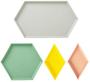 1 set Opbergvak Nordic Stijl Polygon Desktop Combinatie Opbergvak Geometrische Schotel Droog Fruitschaal Woondecoratie Plaat