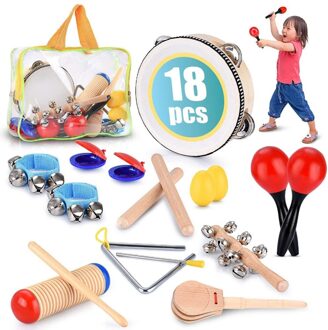 1 set Orff Speelgoed Muziekinstrument Onderwijs kinderen Kids Puzzel Percussie Tamboerijn Band Maracas Castagnetten Handbells