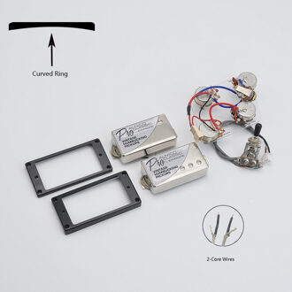 1 Set Originele Echt Epi Standaard Pro Gitaar Alnico Humbucker Pickup Nikkel/Goud Cover Gitaar Accessoires doorzichtig