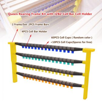 1 Set Plastic Koningin Opfok Frame Kit Met Jzbz Mobiele Bar Mobiele Houder Bijenteelt Apparatuur 1 reeks kader Kit