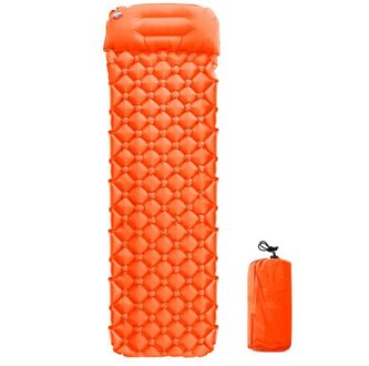 1 Set Portable Air Slapen Pad Opblaasbare Mat met Kussen Strand Mat Picknick Matras voor Outdoor Home Backpacken 10650E oranje-B