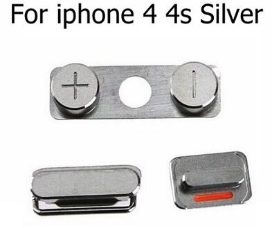 1 set (Power On Off + Volume Switch + Mute) zijknop voor iPhone 4 4 s 5 5 S side toetsenborden goud/zilver/grijs kleuren vervanging 4 4s Siliver