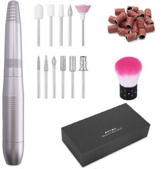 1 Set Pro Elektrische Manicure Pedicure Kit Handstuk Grinder Gereedschap Set Draagbare Usb Nail Boor Machine Voor Acryl Nagels Gel 02