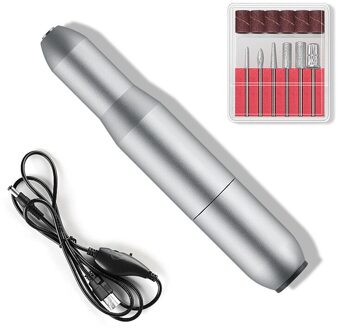 1 Set Pro Elektrische Manicure Pedicure Kit Handstuk Grinder Gereedschap Set Draagbare Usb Nail Boor Machine Voor Acryl Nagels Gel 05