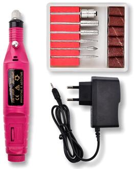 1 Set Professionele Elektrische Nagel Boormachine Manicure Machine Pedicure Boor Set Keramische Nagelvijl Nail Boor Apparatuur Gereedschappen roos rood / VS