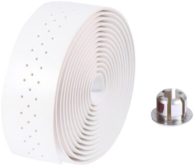 1 Set Pu Lederen Schokabsorberende Stuurlint Wrap Ponsen Non Riem Stuur Lint Riem Voor Outdoor Fietsen (bruin) wit