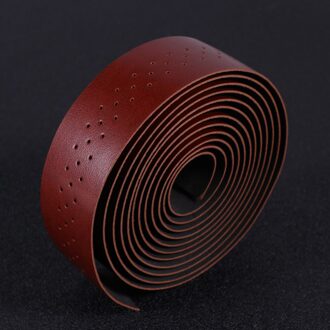1 Set Pu Lederen Schokabsorberende Stuurlint Wrap Ponsen Non Riem Stuur Lint Riem Voor Outdoor Fietsen (bruin)