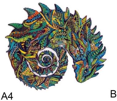 1 Set Puzzel Houten Dier Puzzels Voor Volwassenen Diy Puzzel Elk Stuk Is Dier Vormige Puzzels Kerstcadeaus Voor Kinderen jigsaw A4 B