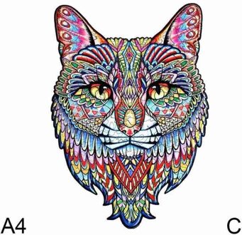 1 Set Puzzel Houten Dier Puzzels Voor Volwassenen Diy Puzzel Elk Stuk Is Dier Vormige Puzzels Kerstcadeaus Voor Kinderen jigsaw A4