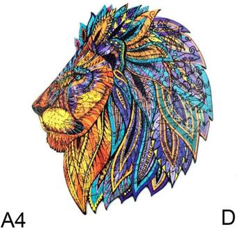 1 Set Puzzel Houten Dier Puzzels Voor Volwassenen Diy Puzzel Elk Stuk Is Dier Vormige Puzzels Kerstcadeaus Voor Kinderen jigsaw A4