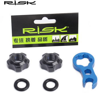 1 Set RISK MTB Road Bicycle Tubeless Tire Valve Cap Vacuum Tire Nozzle Lock Mountain Bike Presta Valve Nut with Install Wrench