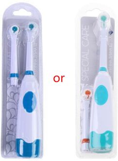 1 Set Roterende Automatische Mondhygiëne Elektrische Tandenborstel Koppen Set Battery Operated Blauw