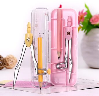 1 Set School Metal Kompas Leuke Meisje Briefpapier Student Tekening Compasso Geometry Math Opstellen Gereedschap (Inbegrepen Doos Potlood)