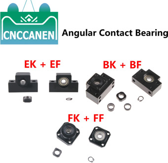 1 Set SFU1204 SFU1605 Ballscrew End Supports BK EK FK10 12 15 20 Fixed Side With Angular Contact Bearings +BF EF FF10 12 15 20