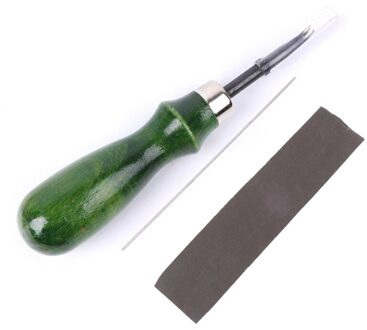 1 Set Staal Lederen Edge Beveler Skiving Beveling Houten Handvat Craft Diy Snijgereedschap Kit Voor Diy Lederen Handmatig Snijden rand 1.2mm