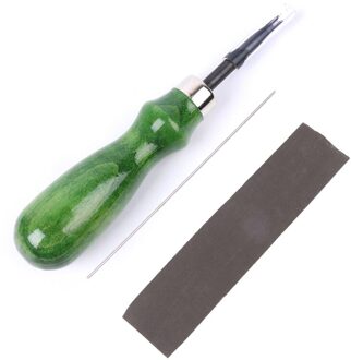 1 Set Staal Lederen Edge Beveler Skiving Beveling Houten Handvat Craft Diy Snijgereedschap Kit Voor Diy Lederen Handmatig Snijden rand 1.4mm