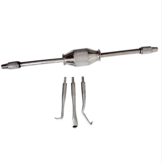 1 set Stainless Steel Dental Crown Remover Equipment Tool Automatically Take Manual Control Crown Tool with 3 Tips Press Button